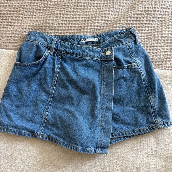 Zara Dresses & Skirts - Zara Blue Denim Skort
